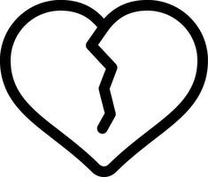 Broken Heart Line Icon vector