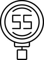 Speed Limit 55 Line Icon vector