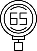 Speed Limit 65 Line Icon vector
