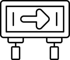 One Way Line Icon vector