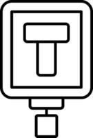 Dead End Line Icon vector
