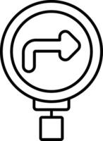 Sharp Curve Ahead Line Icon vector