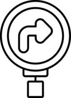 Curve Ahead Line Icon vector