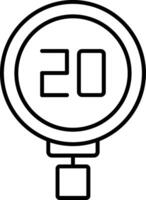 Speed Limit 20 Line Icon vector