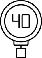 Speed Limit 40 Line Icon vector