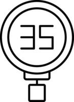 Speed Limit 35 Line Icon vector