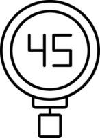Speed Limit 45 Line Icon vector