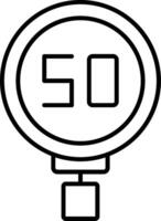 Speed Limit 50 Line Icon vector