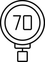 End School Zone 70 Line Icon vector