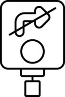 No Turn on Red Line Icon vector