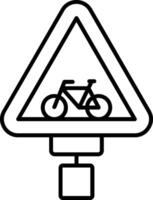 Bicycle Crossing Line Icon vector