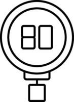 Speed Limit 80 Line Icon vector