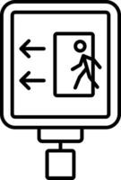 Left Exit Line Icon vector