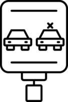 No Overtaking Line Icon vector