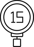 Speed Limit 15 Line Icon vector