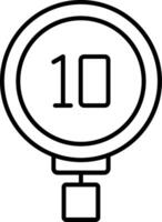 Speed Limit 10 Line Icon vector