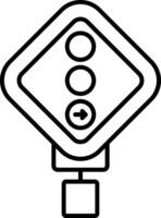 Right Turn Signal Line Icon vector