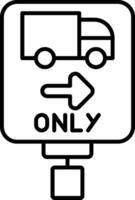 Trucks Use Right Lane Line Icon vector