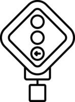 Left Turn Signal Line Icon vector