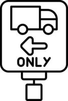 Trucks Use Left Lane Line Icon vector