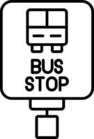 Bus Stop Line Icon vector