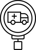Emergency Vehicle Crossing Line Icon vector