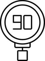 Speed Limit 90 Line Icon vector