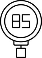 Speed Limit 85 Line Icon vector