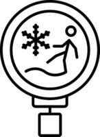 Watch for Ice Line Icon vector