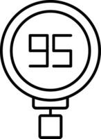 Speed Limit 95 Line Icon vector