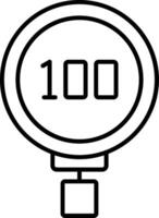 Speed Limit 100 Line Icon vector