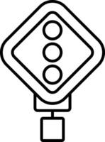 Traffic Signal Ahead Line Icon vector