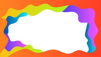 Colorful uneven organic gradient round frame. Festive card, postcard for text, poster. vector