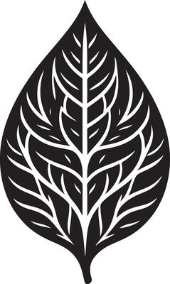 Leaf Shape silhouette black color silhouette, isolated white background