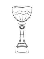 Sketch of trophy, goblet, cup, chalice. Victory symbol vector