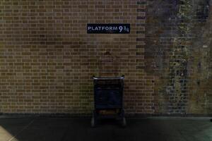 London UK 01.02.2023 The Famous Harry Potter Platform 9 34 in London, a Magical Portal to Hogwarts photo
