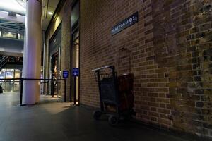 London UK 01.02.2023 The Famous Harry Potter Platform 9 34 in London, a Magical Portal to Hogwarts photo