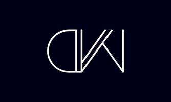 DW initial letter logo design. DW logo design in black background. vector