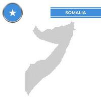 Dotted map of Somalia with circular flag vector