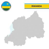 Dotted map of Rwanda with circular flag vector