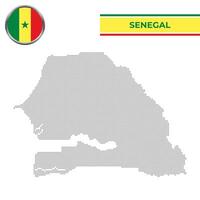 Dotted map of Senegal with circular flag vector