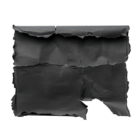 Ripped black paper torn apart, textured, Pieces of black torn paper texture background, copy space on transparent background png