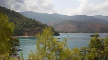 Panoramic view of the mountains, sea and beauty of Adrasan Antalya, Turkey video