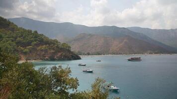 Panoramic view of the mountains, sea and beauty of Adrasan Antalya, Turkey video