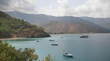 Panoramic view of the mountains, sea and beauty of Adrasan Antalya, Turkey video