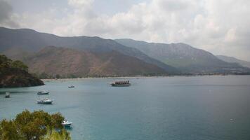 Panoramic view of the mountains, sea and beauty of Adrasan Antalya, Turkey video