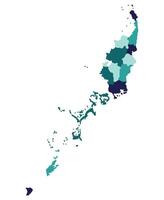 Palau map. Map of Palau in administrative provinces in multicolor vector