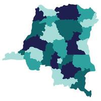 Democratic Republic of the Congo map. Map of Democratic Republic of the Congo in administrative provinces in multicolor vector