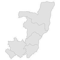 The Republic of the Congo map. Map of The Republic of the Congo in main regions in grey color vector