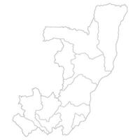 The Republic of the Congo map. Map of The Republic of the Congo in administrative provinces in white color vector